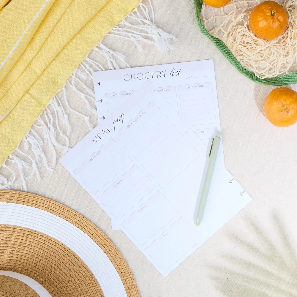 Happy Planner Classic papier courses repas 40 feuilles