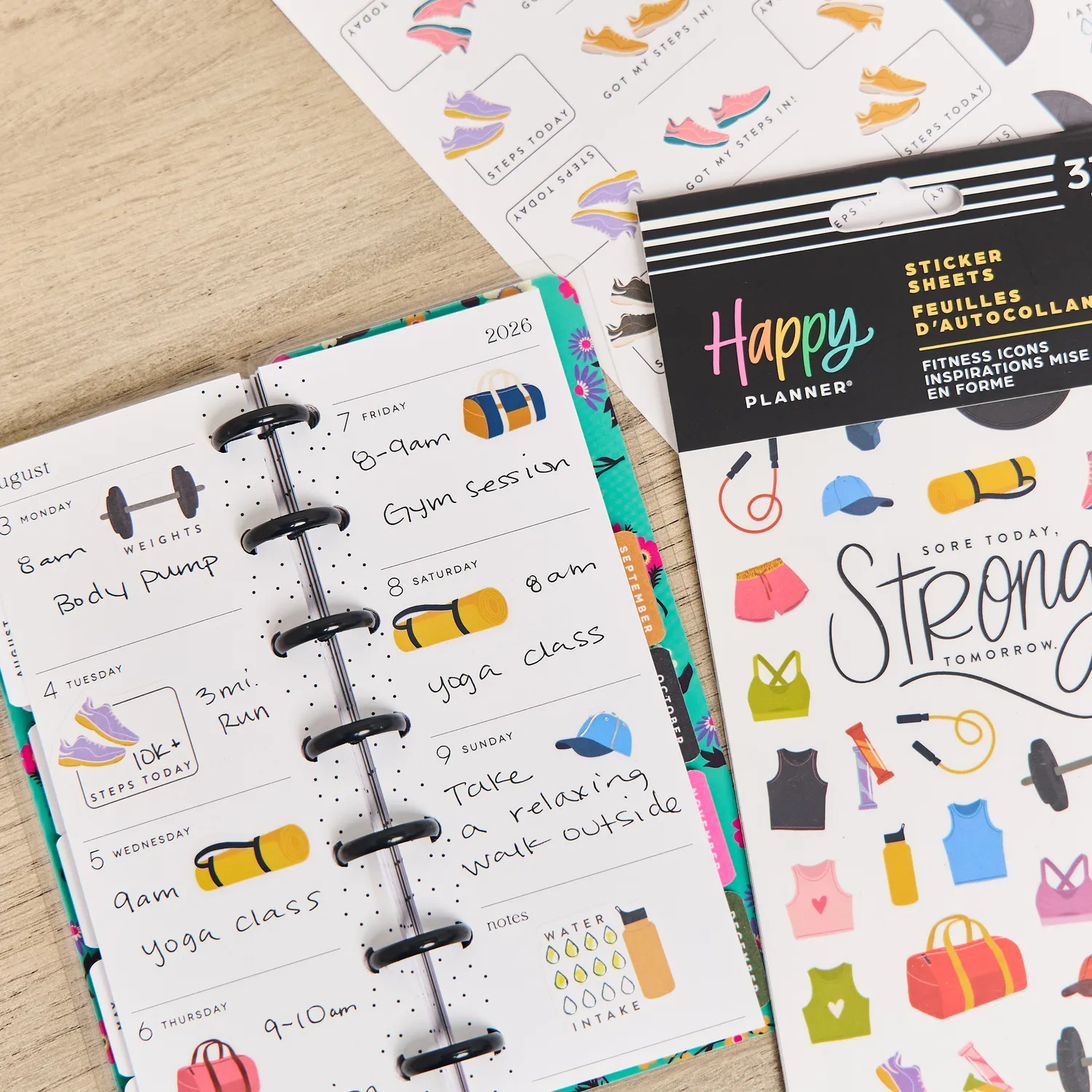 Happy Planner Fitness Icons autocollants 10 planches sport