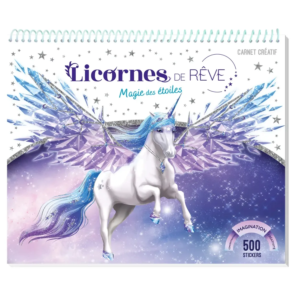 Frigobloc Licornes de rêve Magie des étoiles carnet créatif 500 stickers