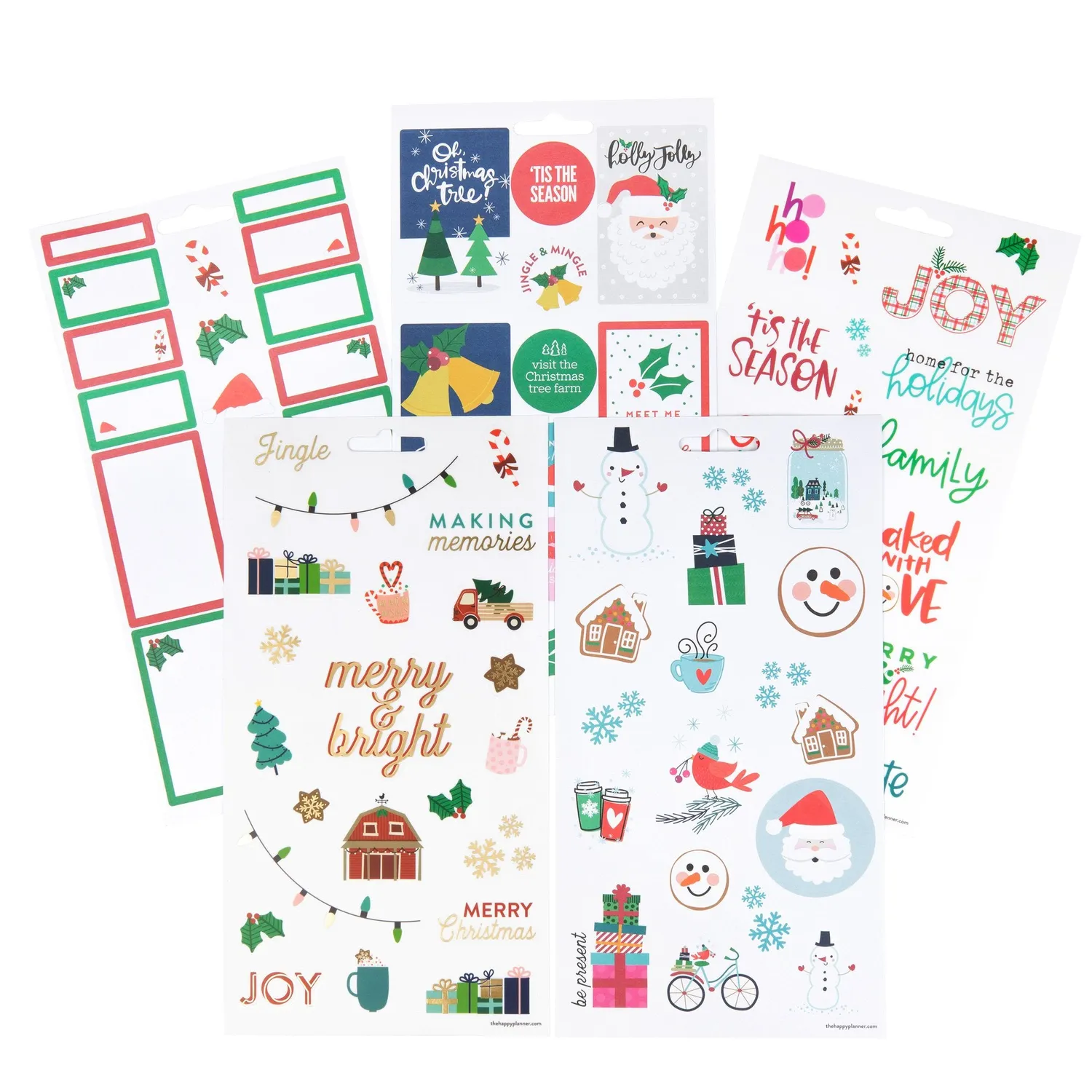 Me & my big ideas Happy Planner Christmas stickers Noël 5 feuilles