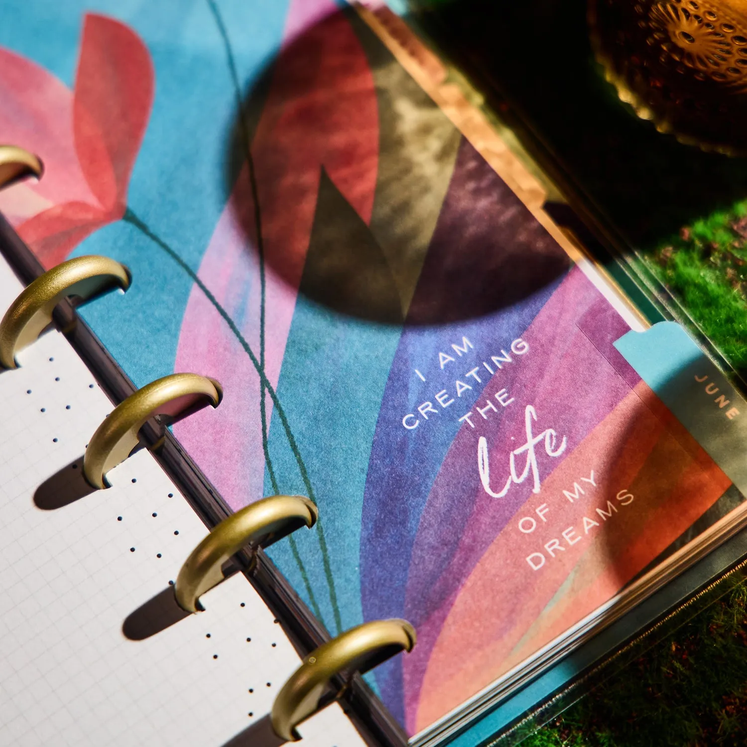 Happy Planner Floral Energy agenda 2026 Skinny Mini horizontal