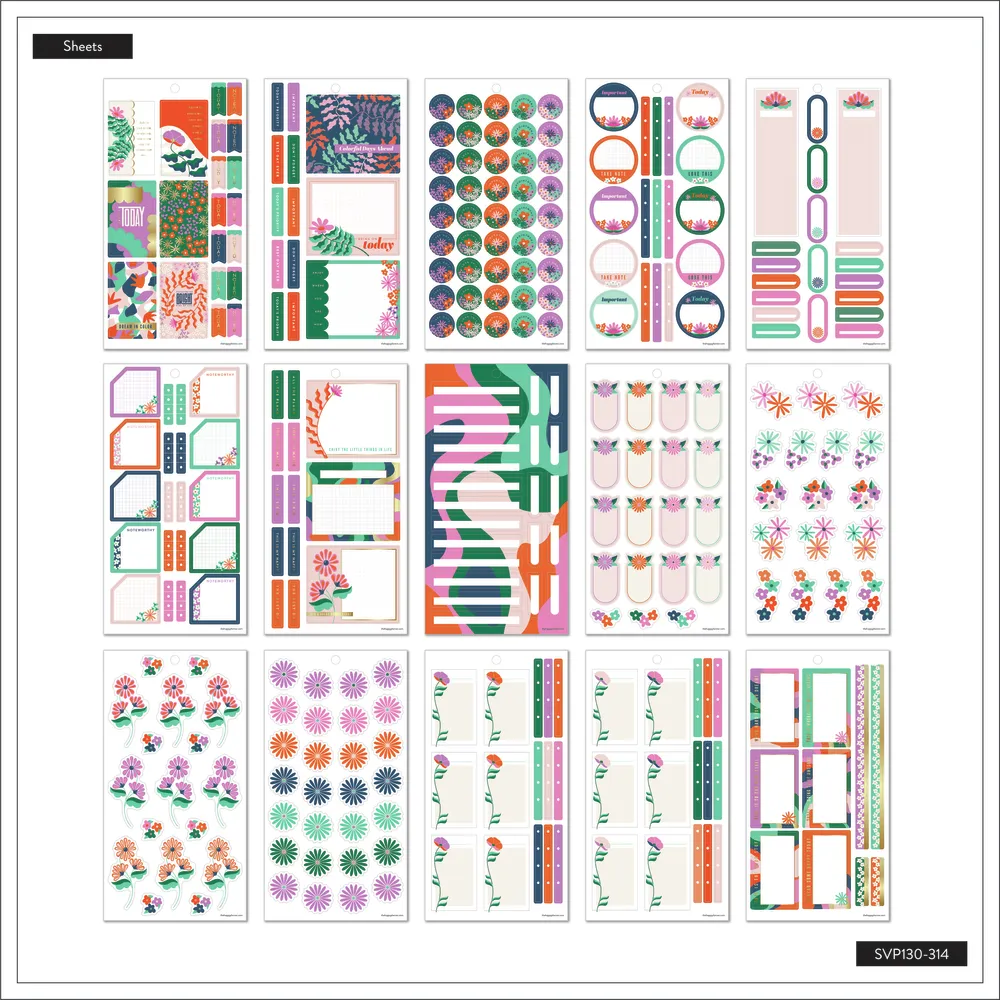 Happy Planner Abstract Florals carnet stickers floral