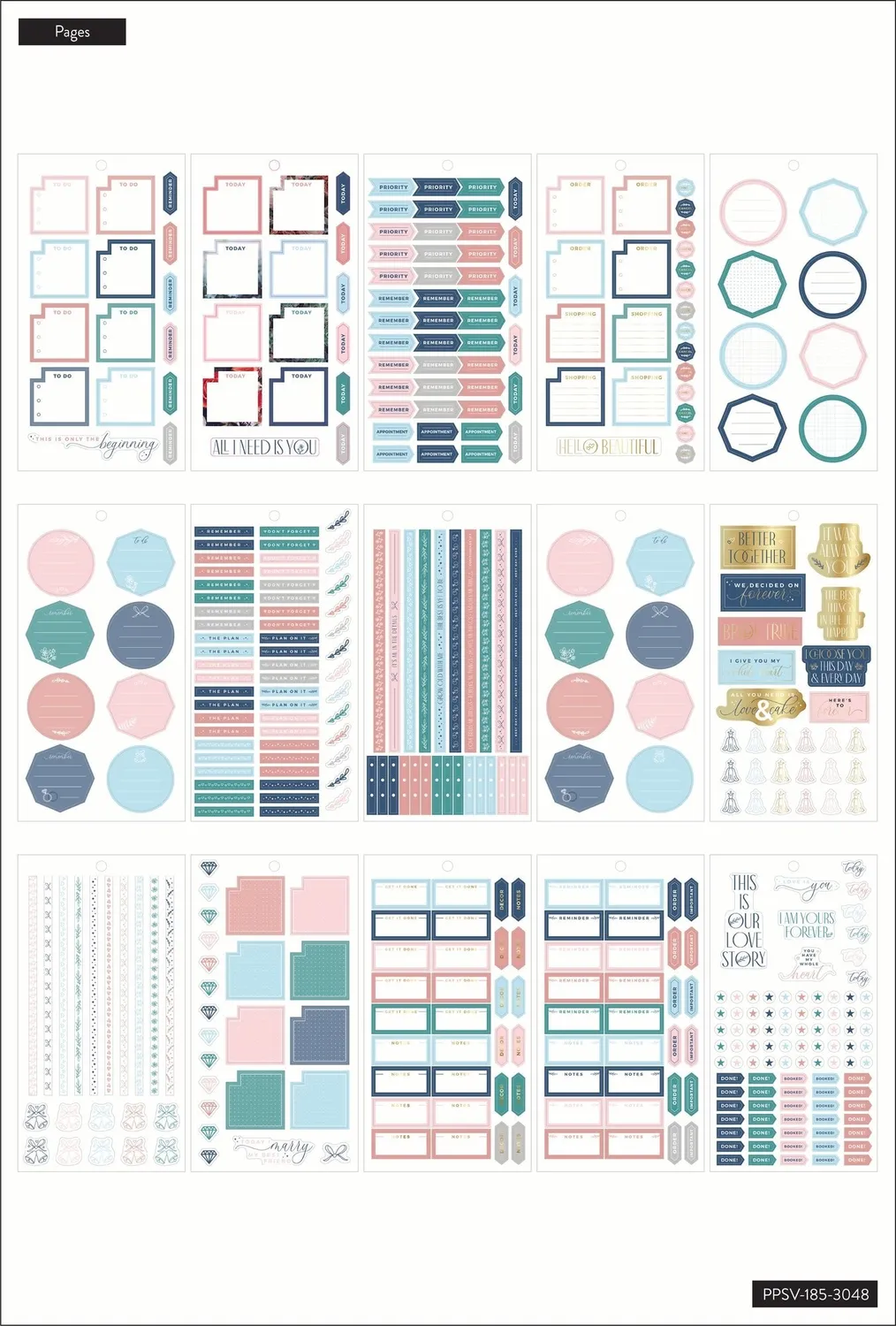 Happy Planner Wedding Value Pack stickers Classic 1551
