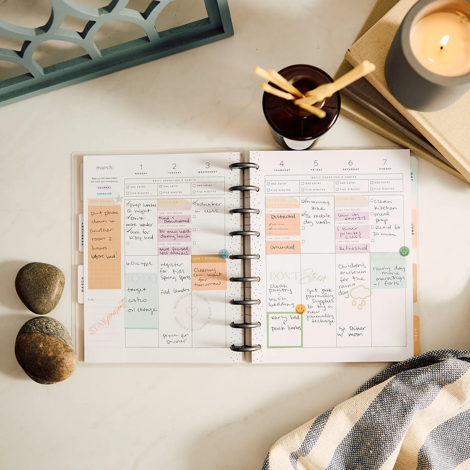 Happy Planner Hushed Hues 2027 agenda Classic 12 mois stress