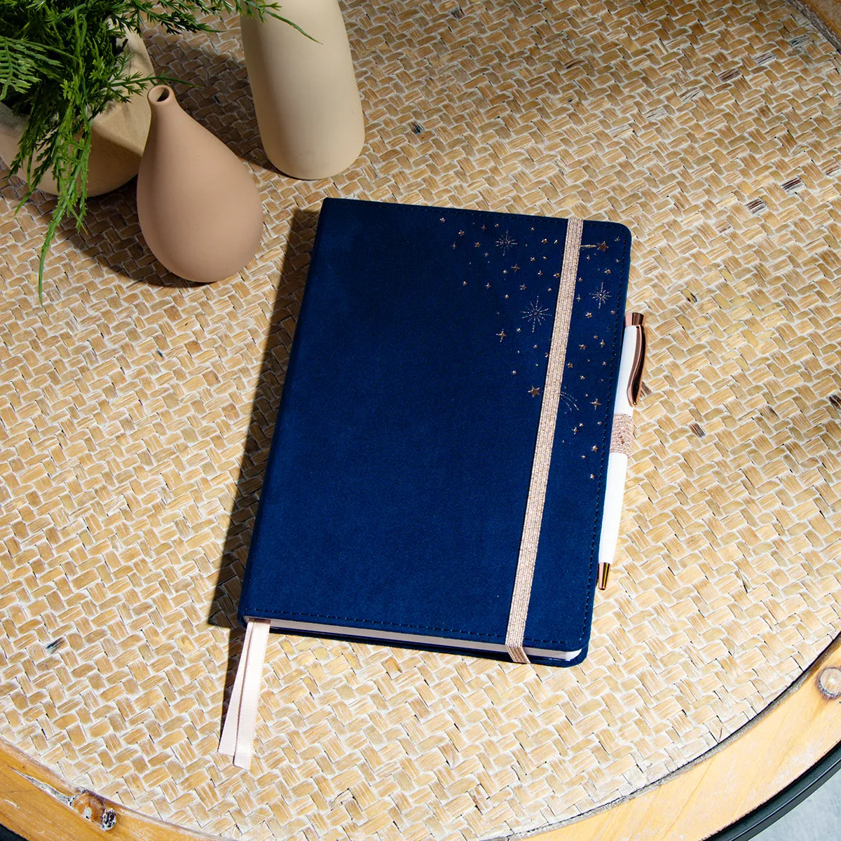 Happy Planner Velvet Stargazer journal pointillé 80 velours bleu