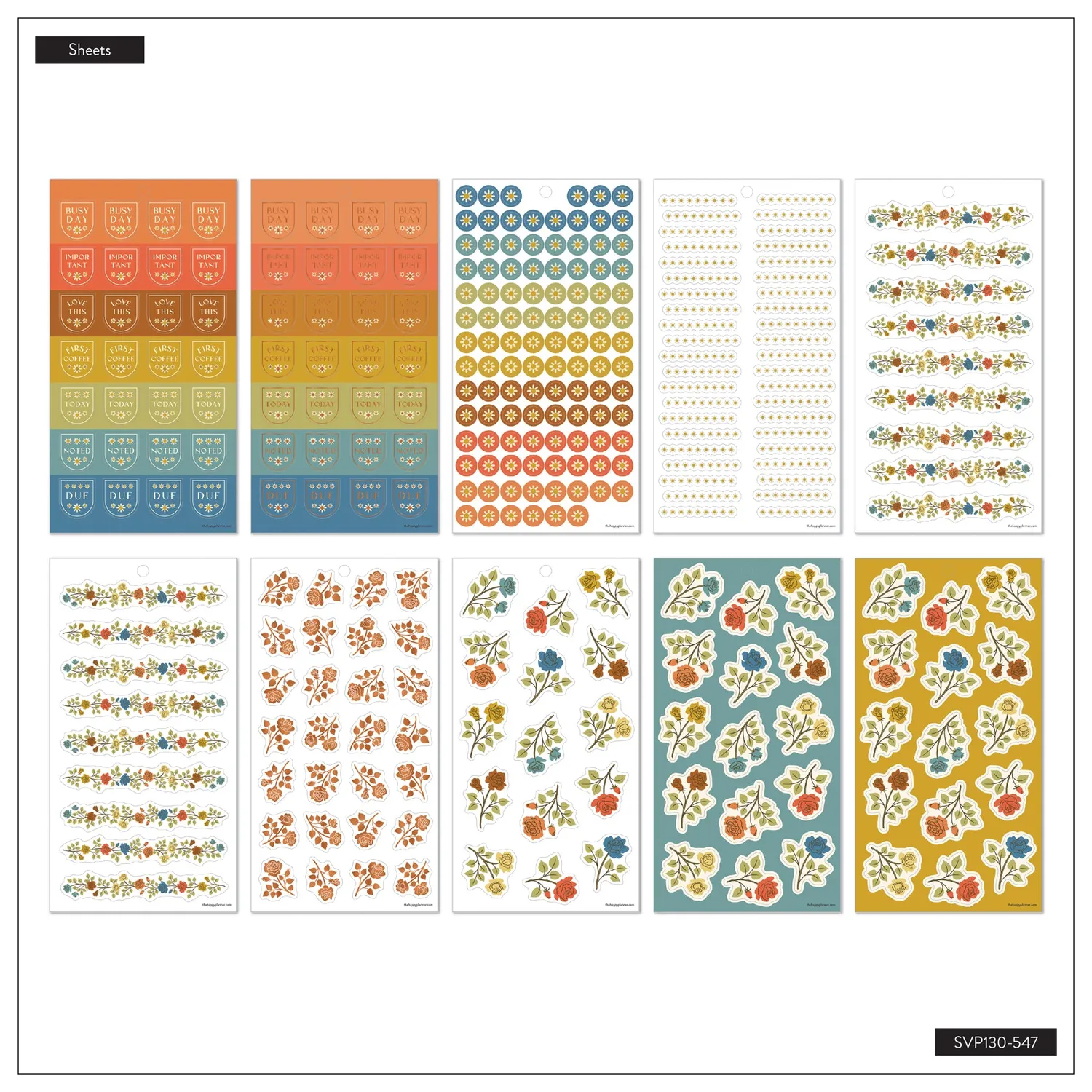 Happy Planner Fall Picnic stickers automne 30 planches