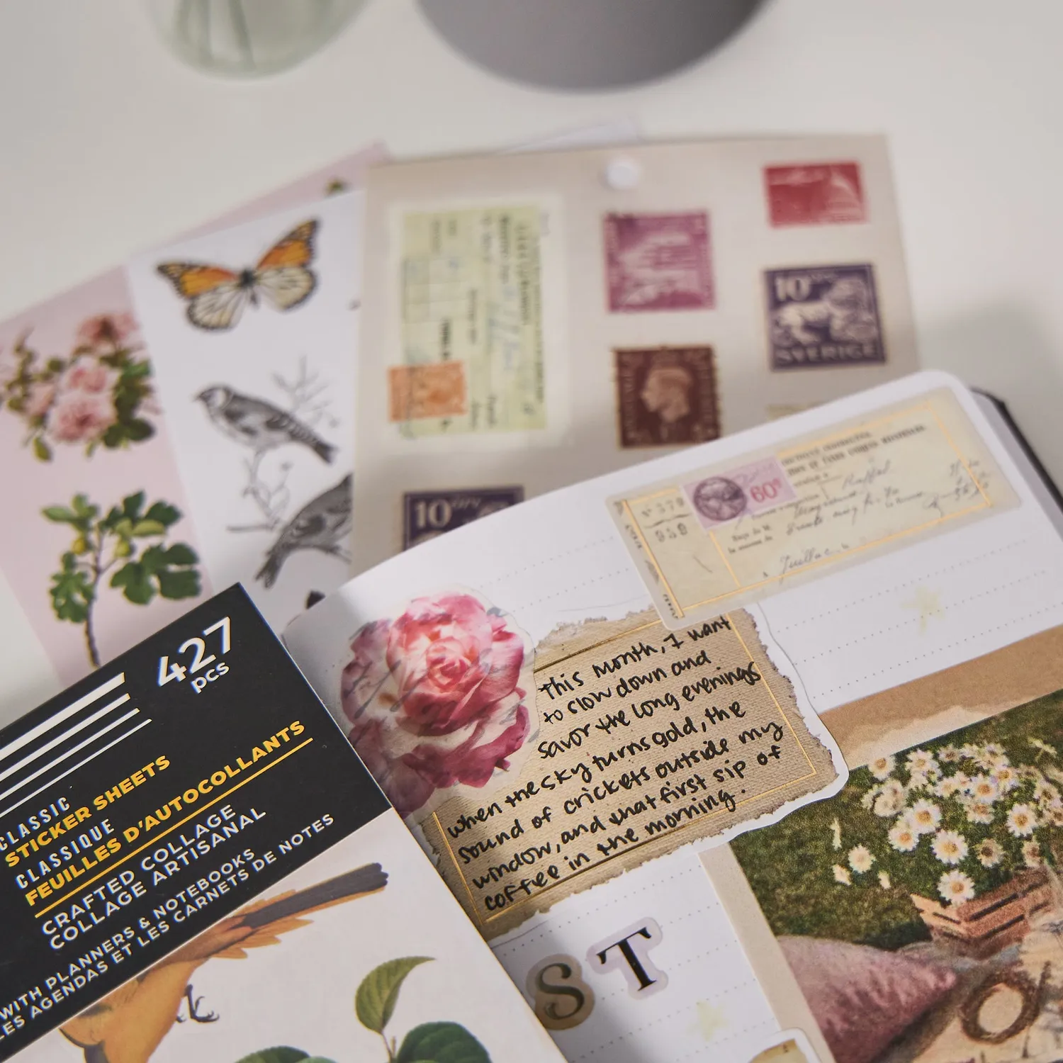 Happy Planner Crafted Collage stickers Value Pack 30 planches