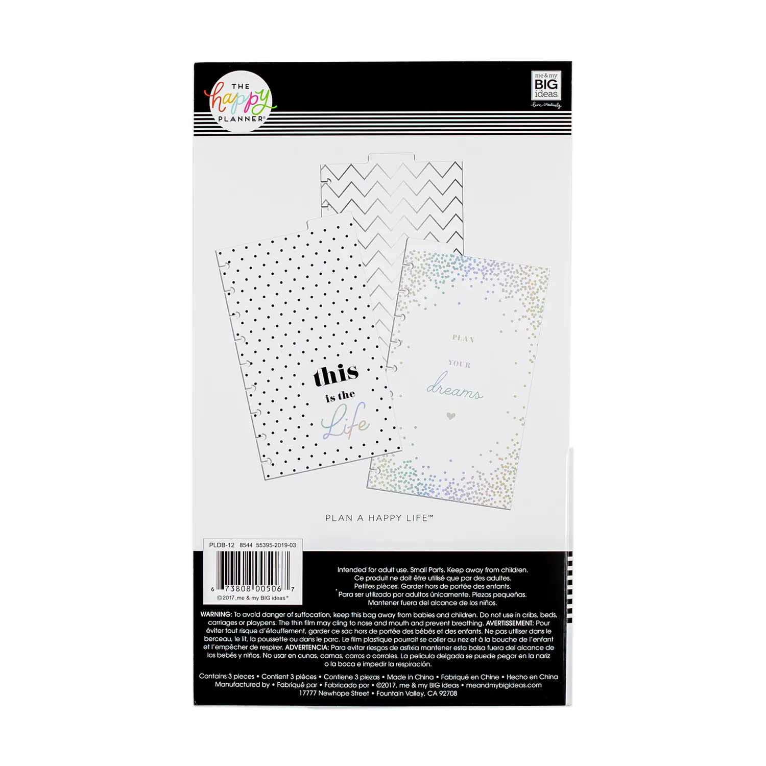 Happy Planner Plan Your Dreams intercalaires Classic lot de 3
