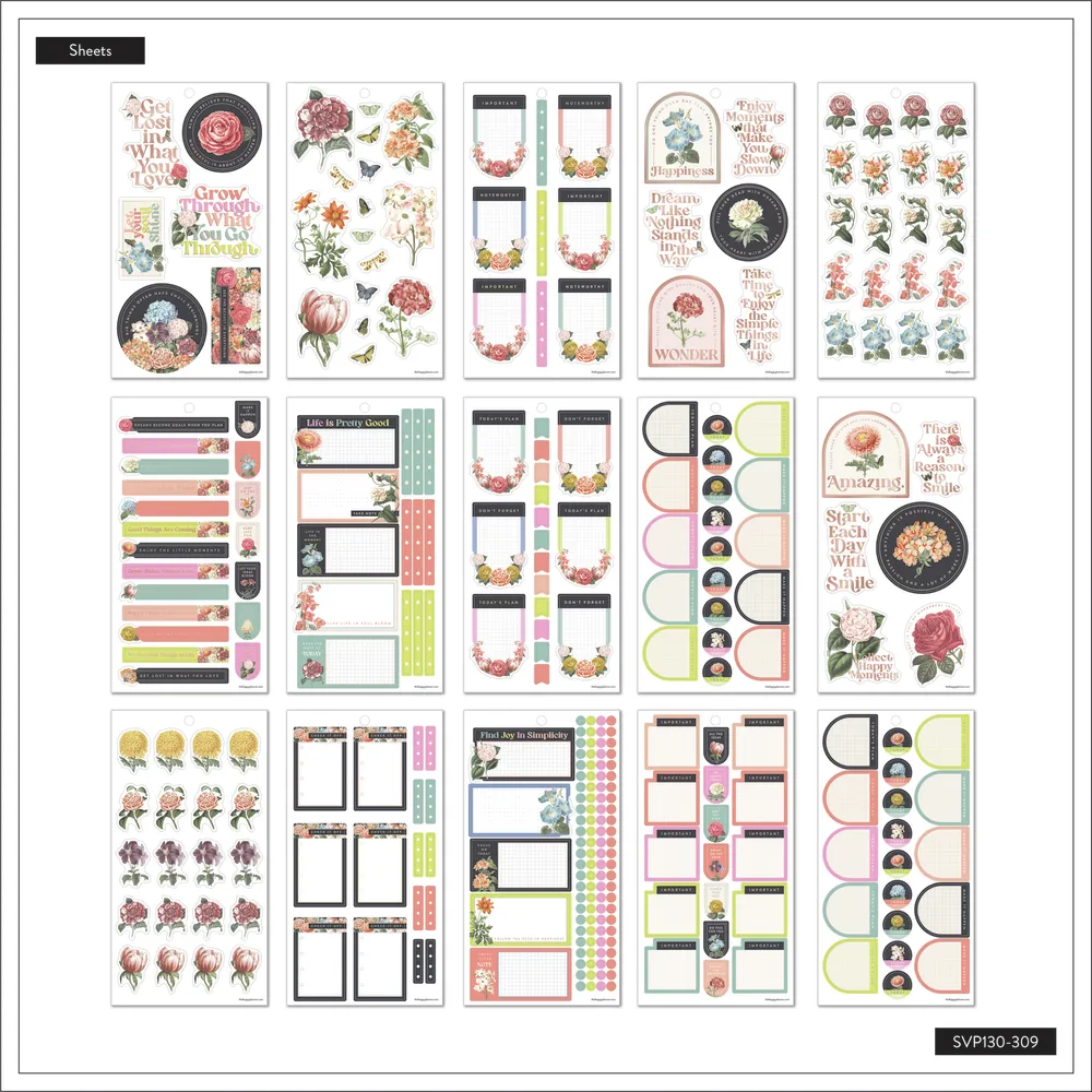 Happy Planner Gathered Flowers Value Pack stickers 603 floral