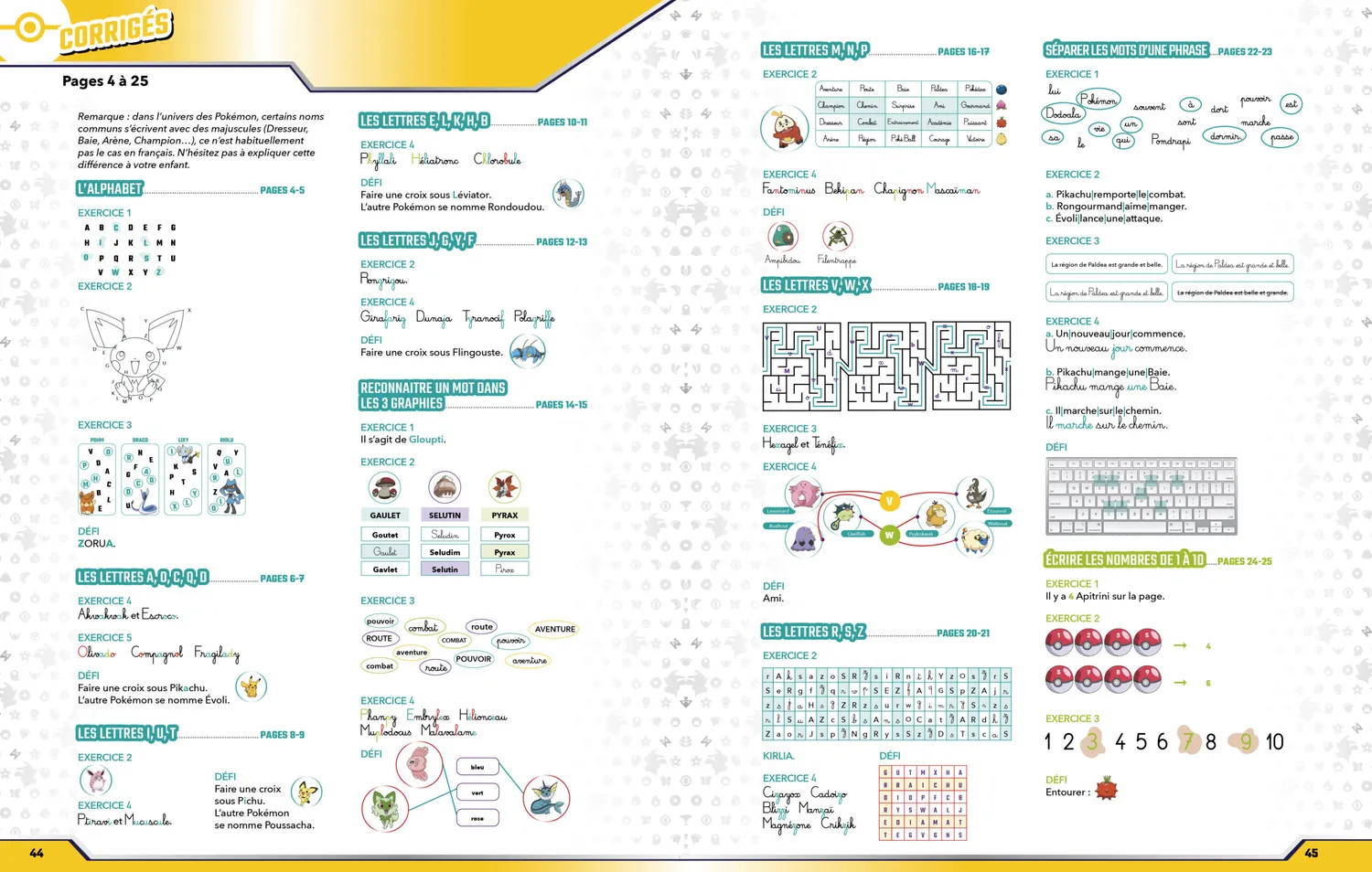 Les Incollables Pokémon Toute mon année de GS cahier