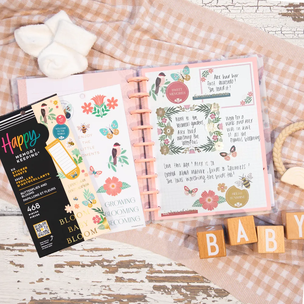 Happy Planner Big Butterflies and Blooms stickers 468 pièces