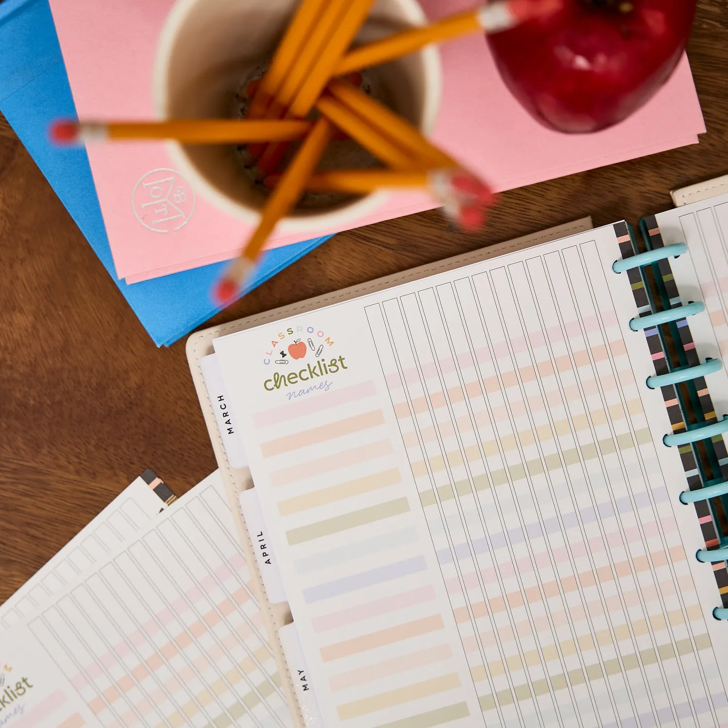 Happy Planner School Doodles Classic Teacher Checklist recharge 40 feuilles