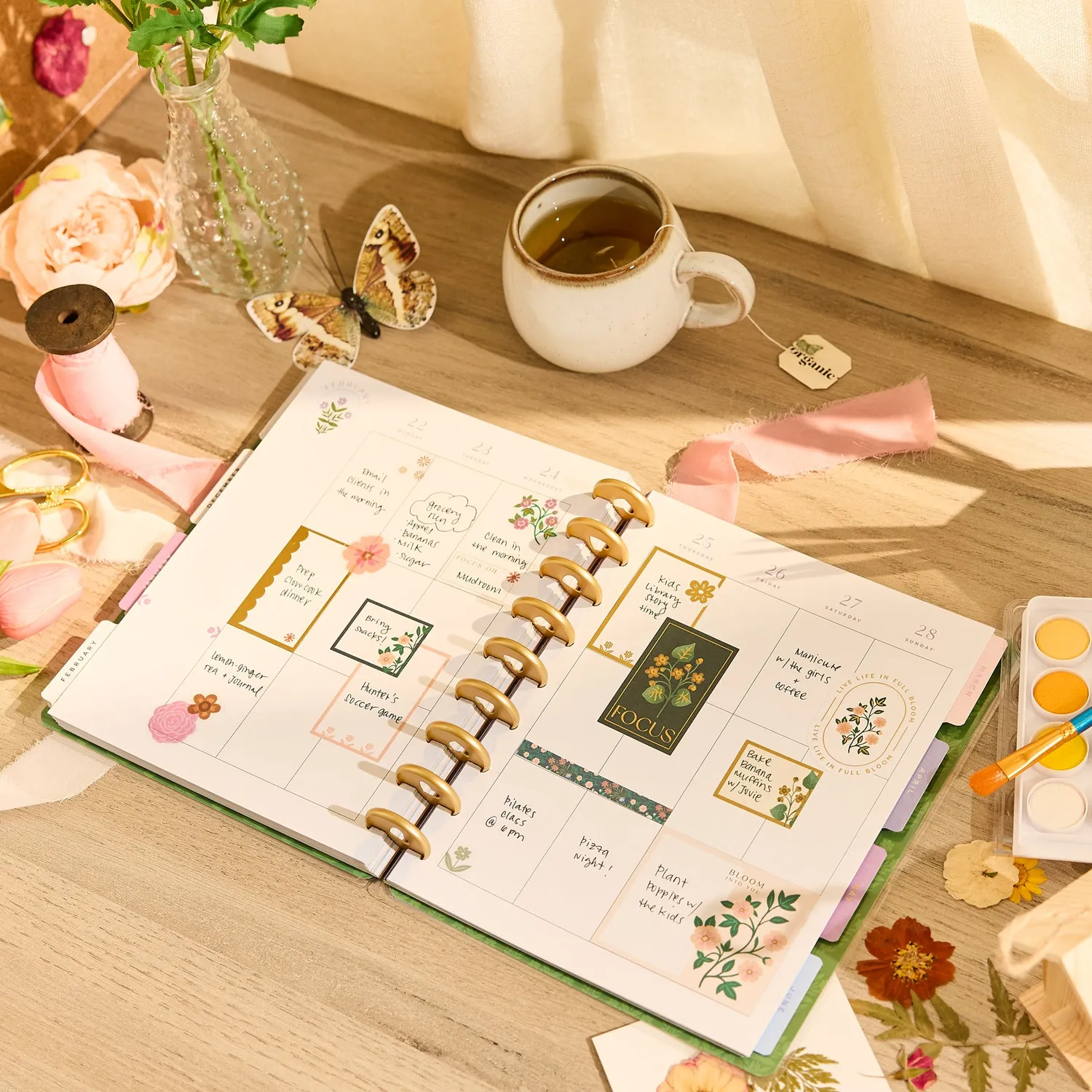 Happy Planner Spring Tapestry agenda Classic vertical 12 mois