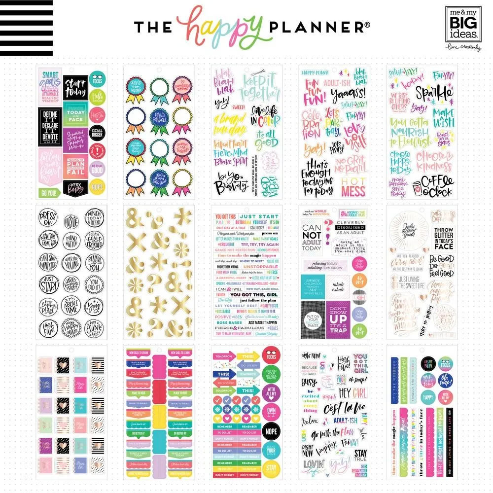 Happy Planner Gold Star Quotes stickers citations 605