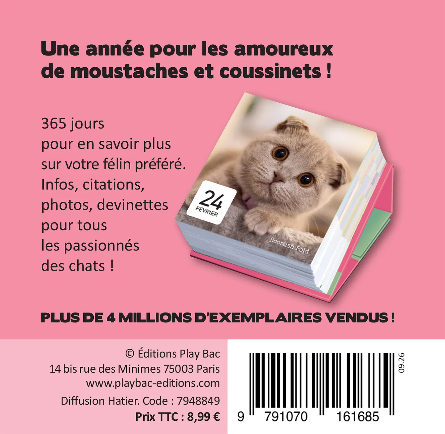 Frigobloc Mini calendrier 365 amours de chats éphéméride