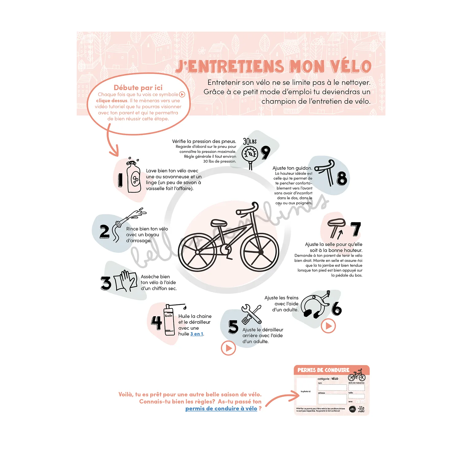 Les Belles Combines J'entretiens mon vélo fiche enfant française
