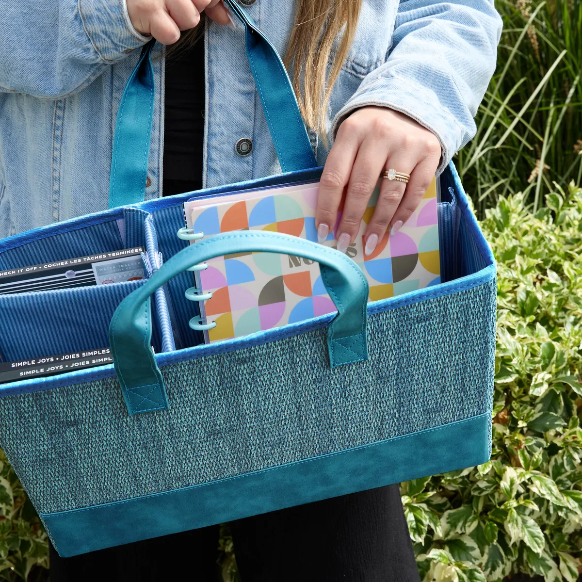 Happy Planner Slate Blue tote bag rangement agenda vegan
