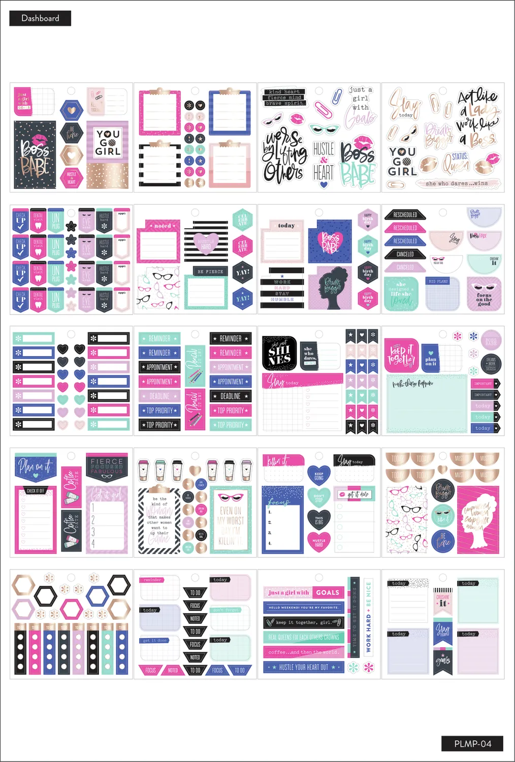 Happy Planner Boss Babe stickers multipack 399 pièces doré