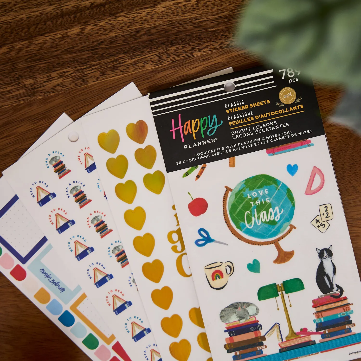 Happy Planner Bright Lessons stickers Classic 30 feuilles classe