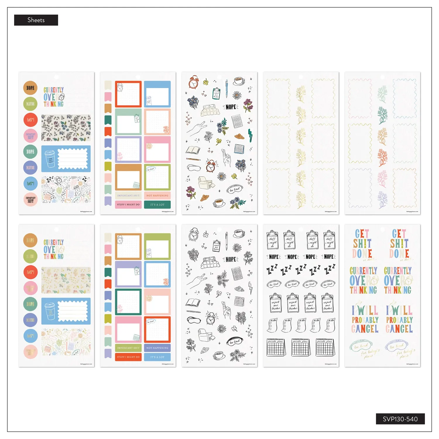 Happy Planner Pajama Plans Value Pack stickers classic