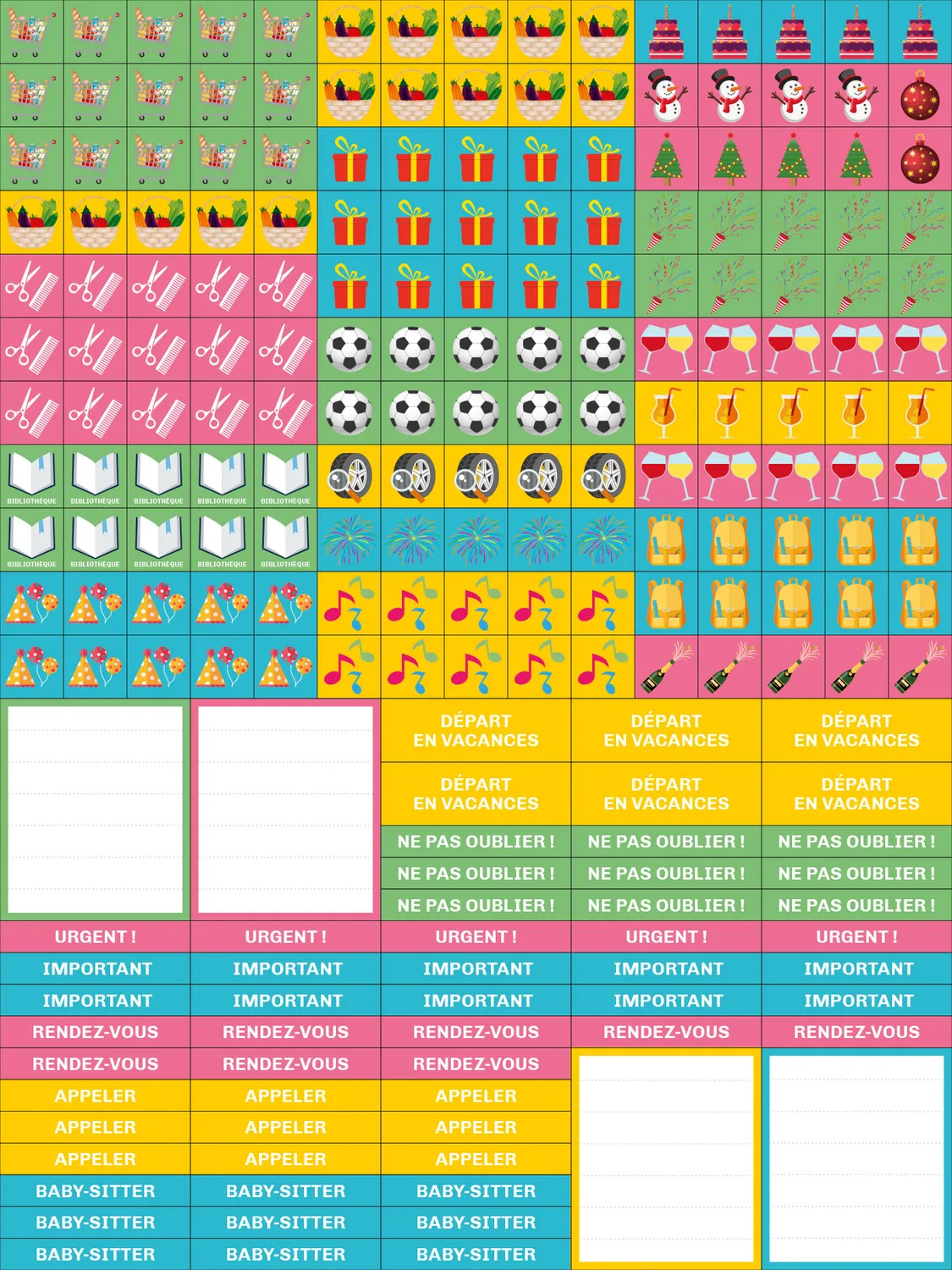 Frigobloc Ultra Simple calendrier familial aimanté frigo