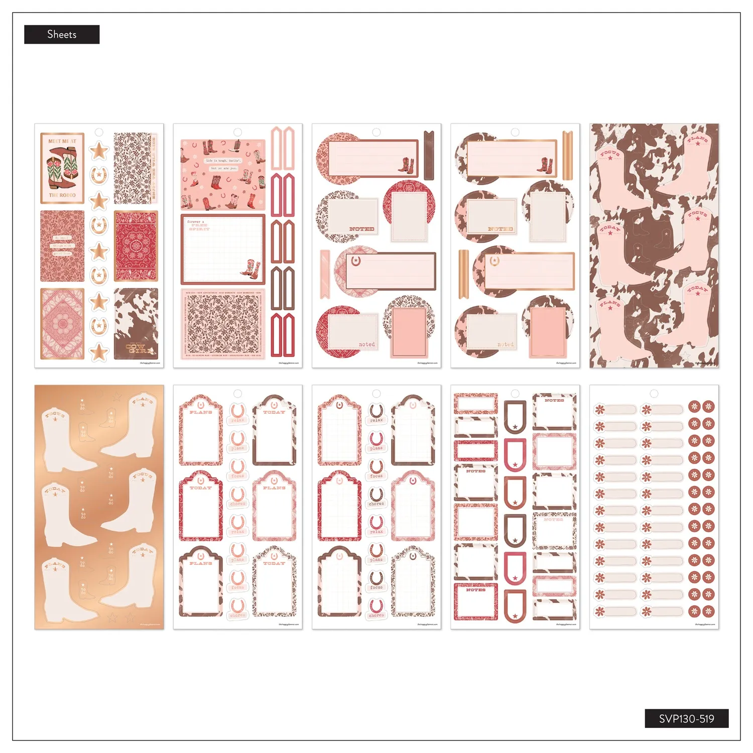Happy Planner Western Bloom stickers value pack 30 western