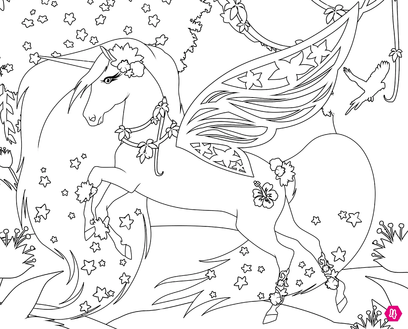 Frigobloc Licornes de rêve Magie des fleurs carnet créatif stickers