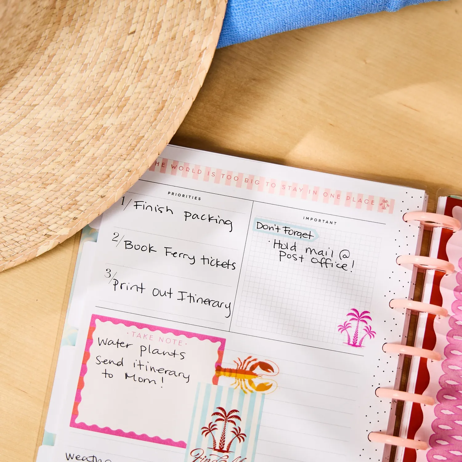 Happy Planner Palm Beach agenda non daté Classic checklist 12 mois