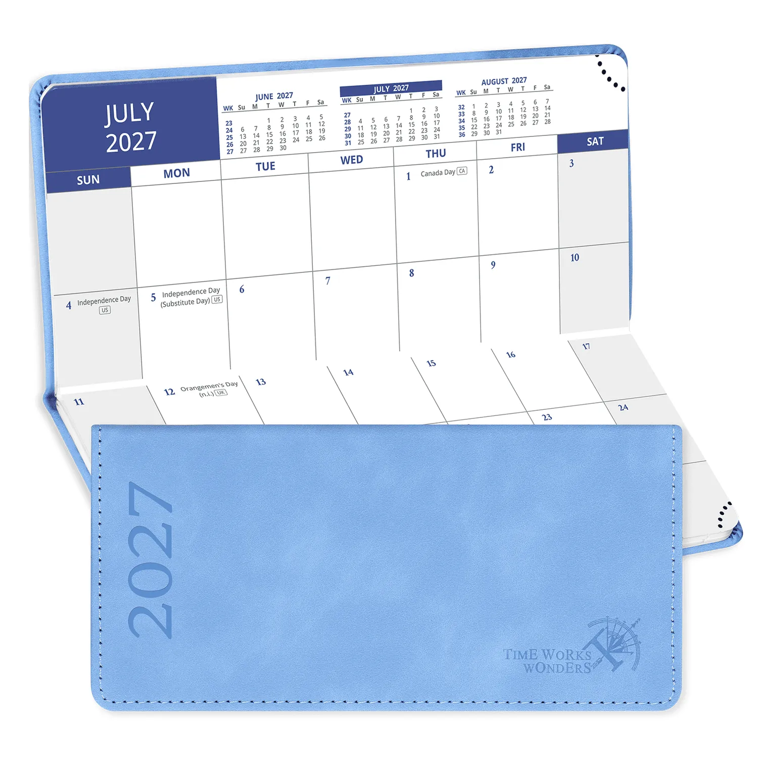 Poprun CEMLR7-27 agenda mensuel 2027 poche marron