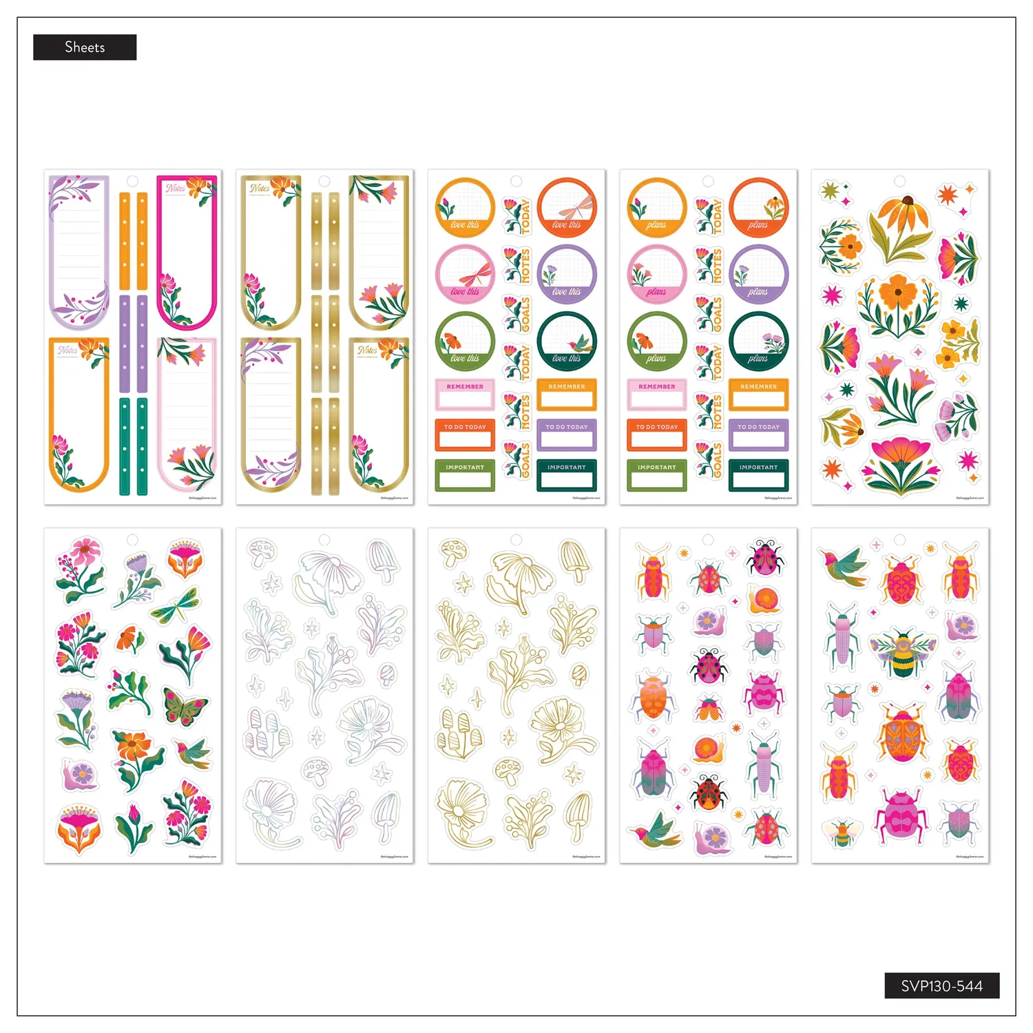 Happy Planner Hive Bloom stickers 30 planches floral