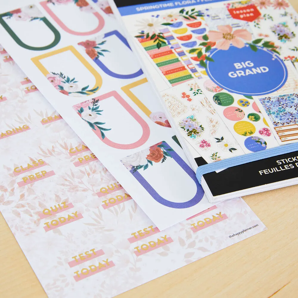 Happy Planner Springtime Flora Big carnet stickers 434 fleurs