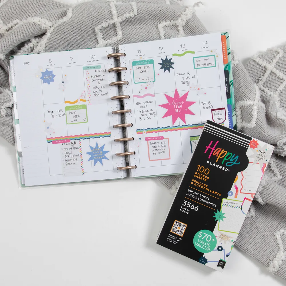 Happy Planner Colorful Boxes méga stickers 3566 stickers