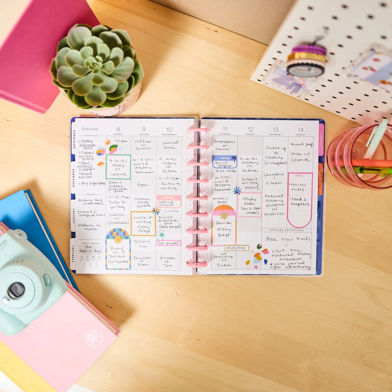 Happy Planner Sunburst Bay 2026-2027 agenda étudiant 12 mois