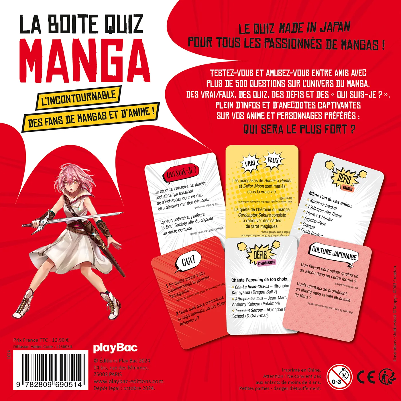 Frigobloc Boîte Quiz Manga jeu 500 questions