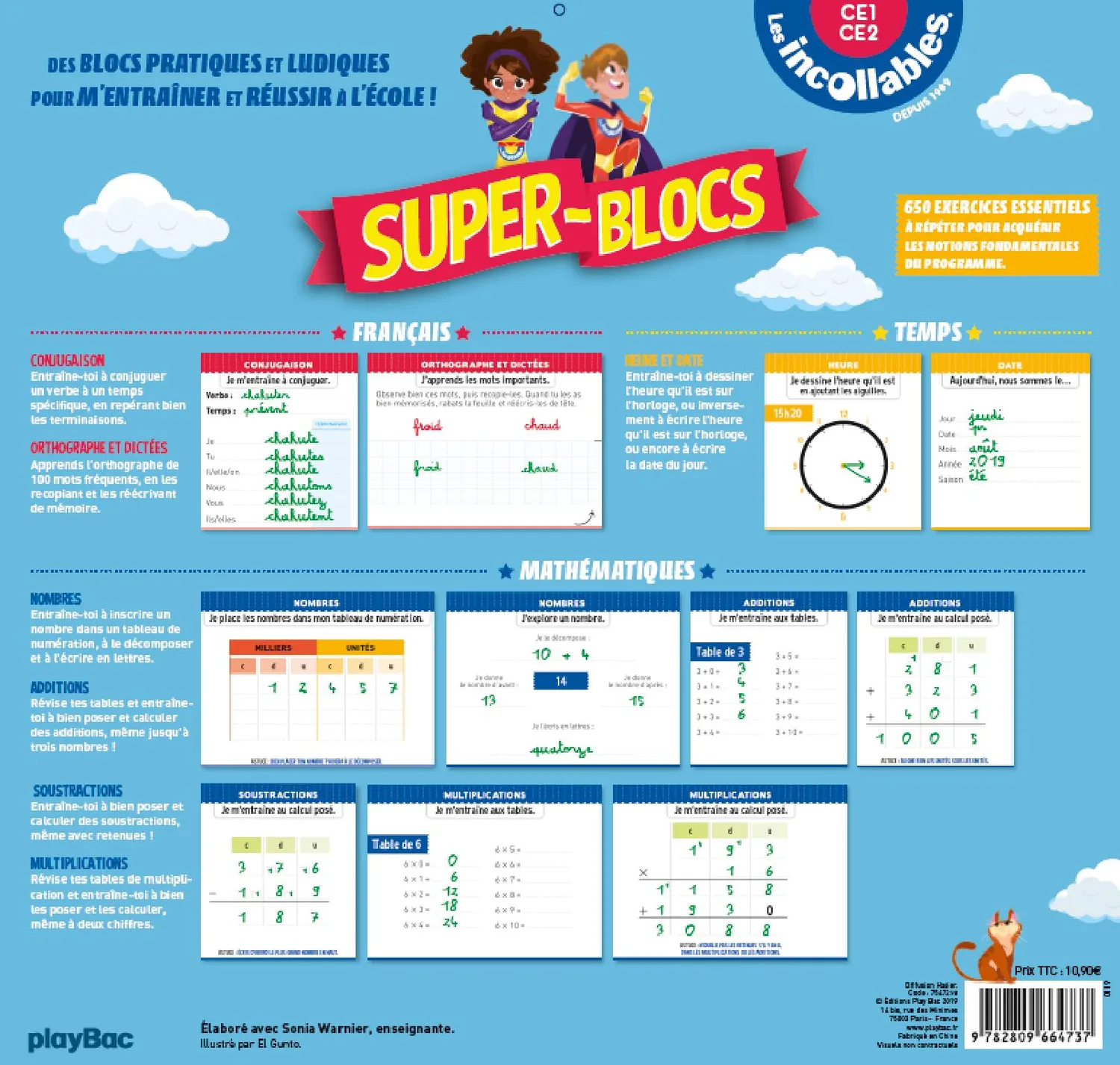 Frigobloc Incollables Super Bloc exercices CE1 CE2 français maths