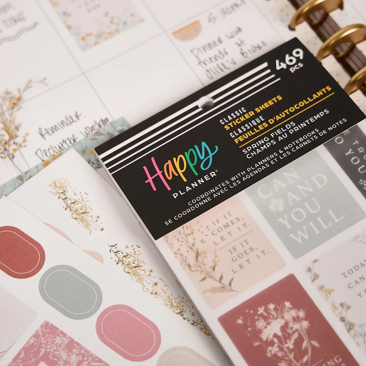 Happy Planner Spring Fields stickers Classic 30 feuilles floral