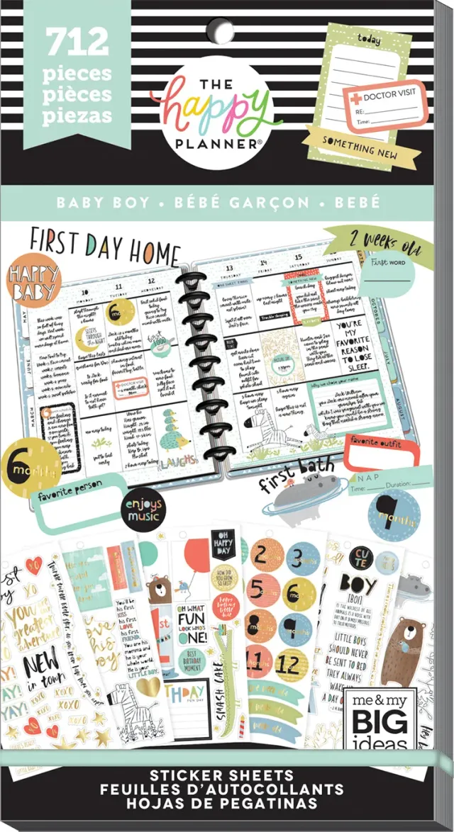 Happy Planner Value Pack Baby Boy stickers naissance garçon