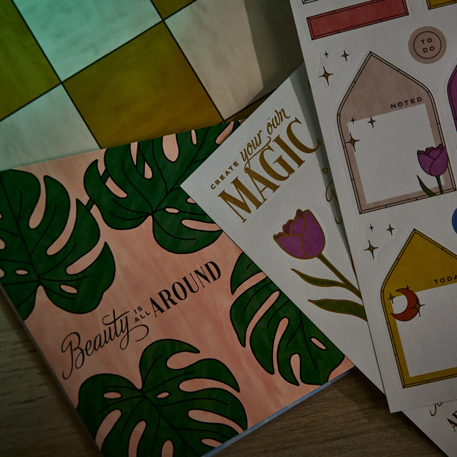 Happy Planner Tinted Mosaic pack accessoires Big floral