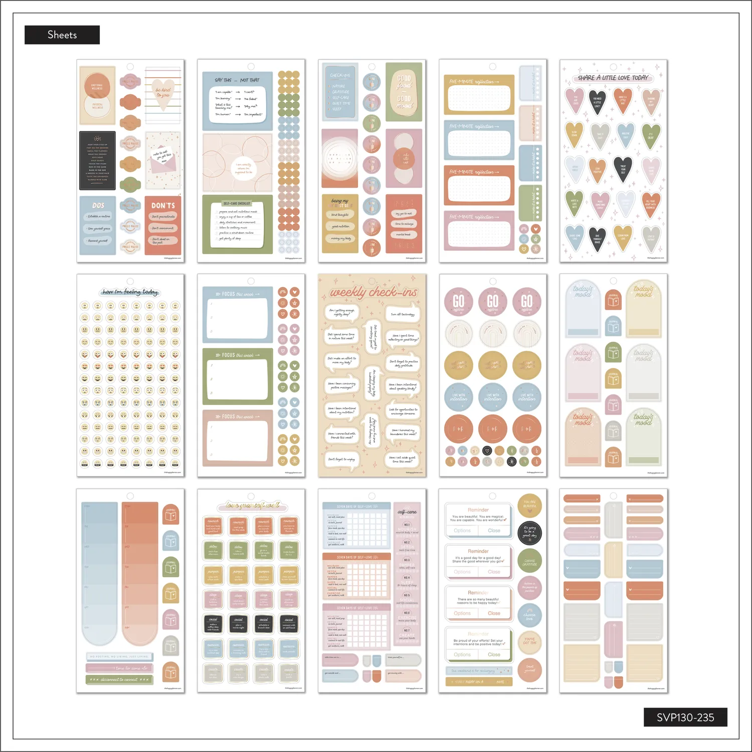 Happy Planner Mood Mindfulness stickers bien-être 793