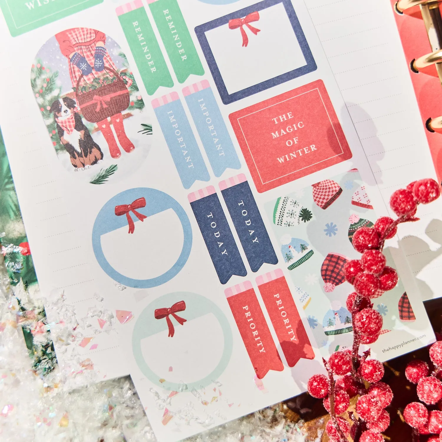 Happy Planner Seasonal Charm Classic kit accessoires hiver