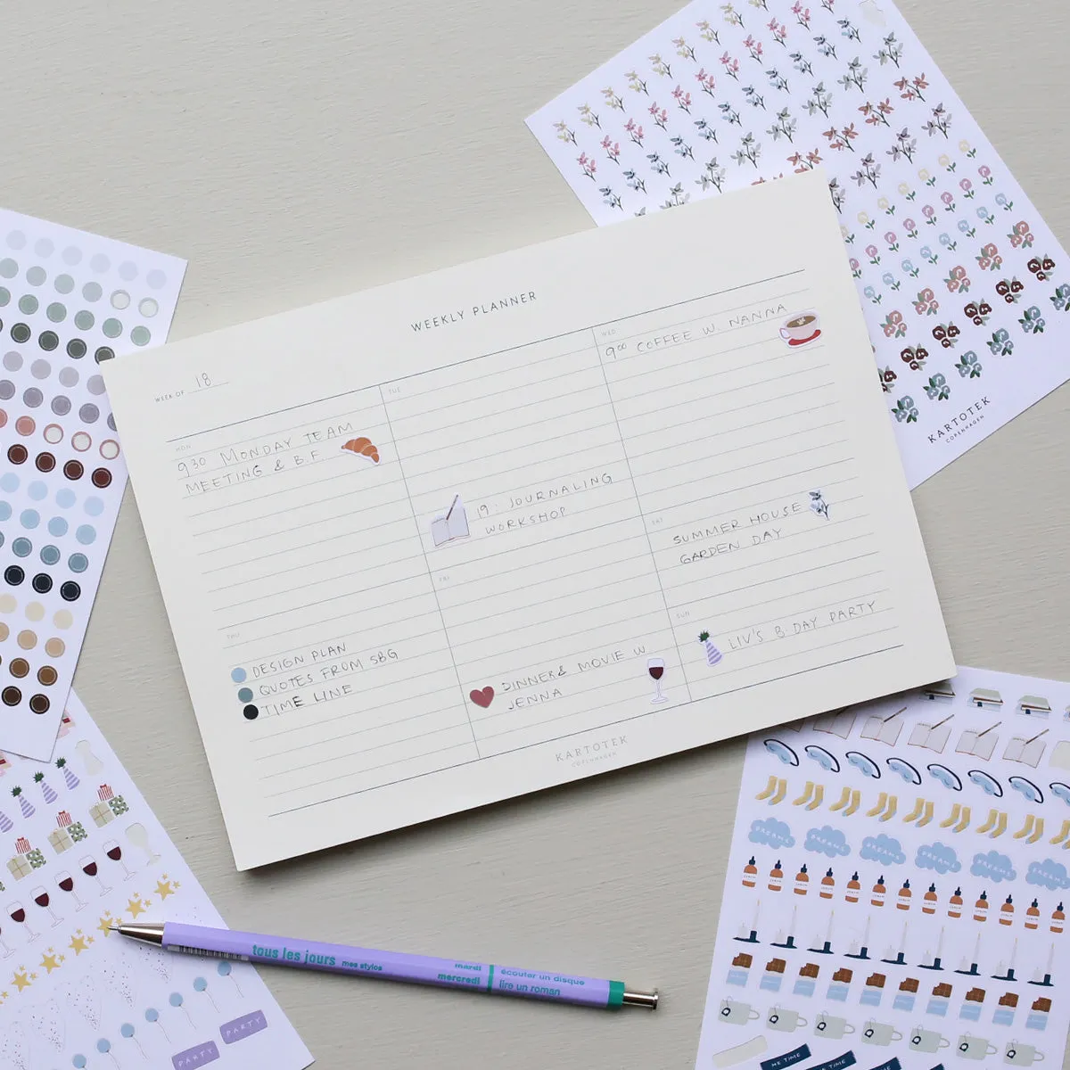 Kartotek Mini Flowers stickers fleurs