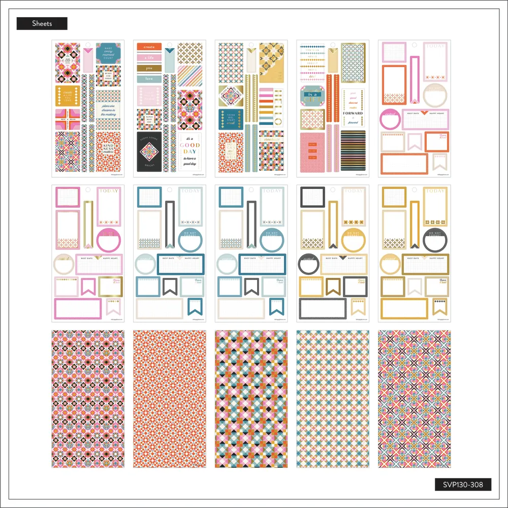 Happy Planner Homespun Value Pack autocollants 635 cosy