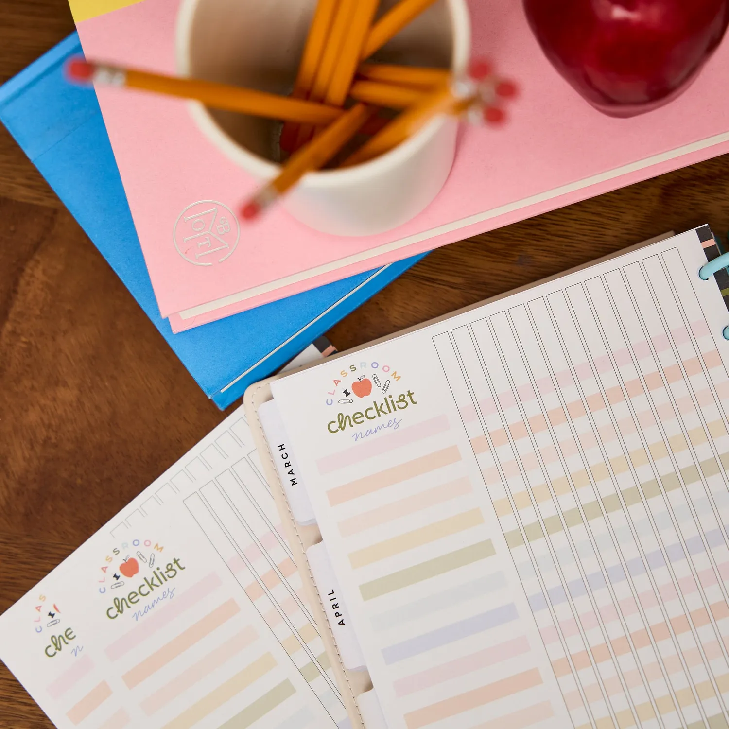 Happy Planner School Doodles Classic Teacher Checklist recharge 40 feuilles