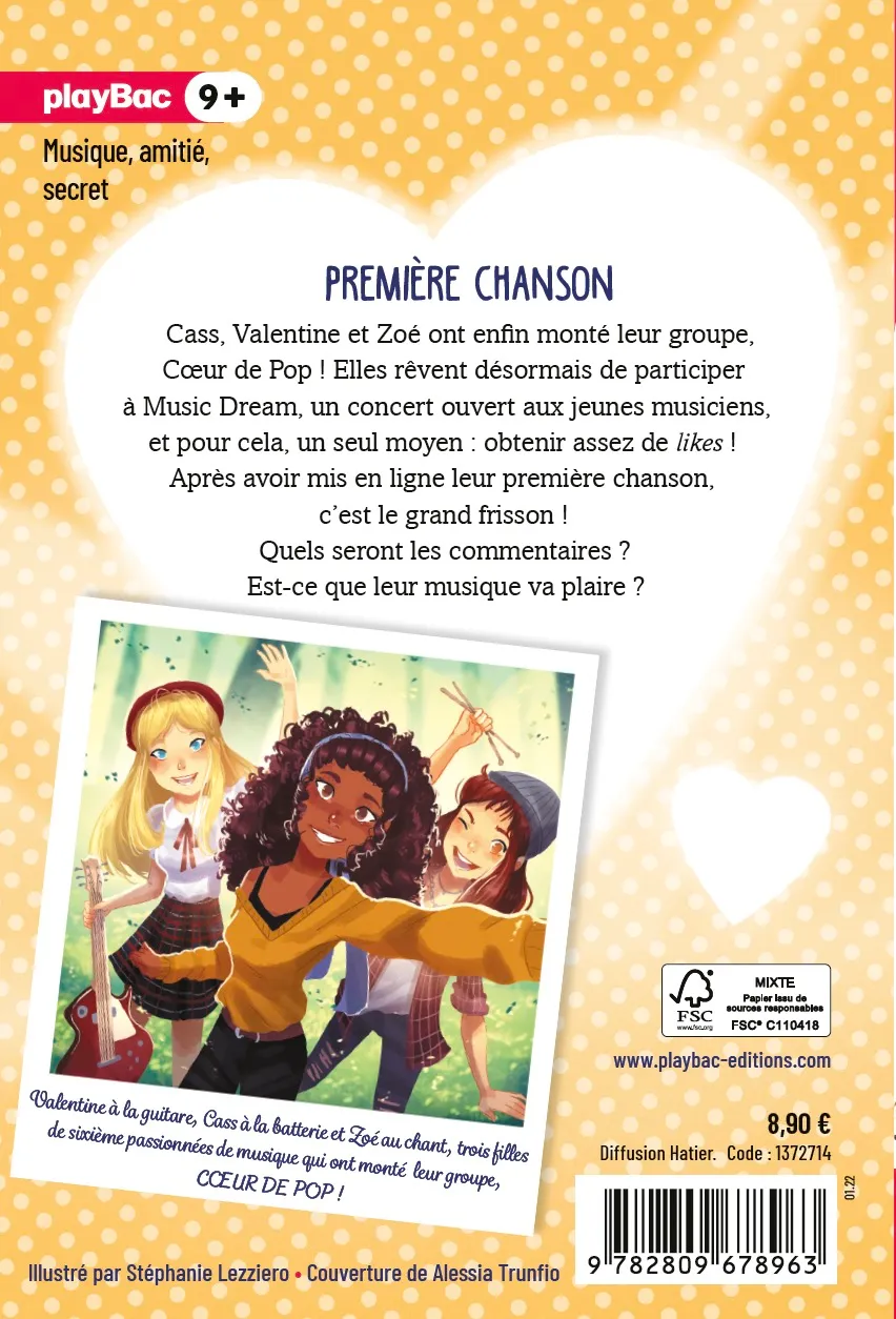 Frigobloc Coeur de Pop Tome 2 Première chanson roman 8-12 ans