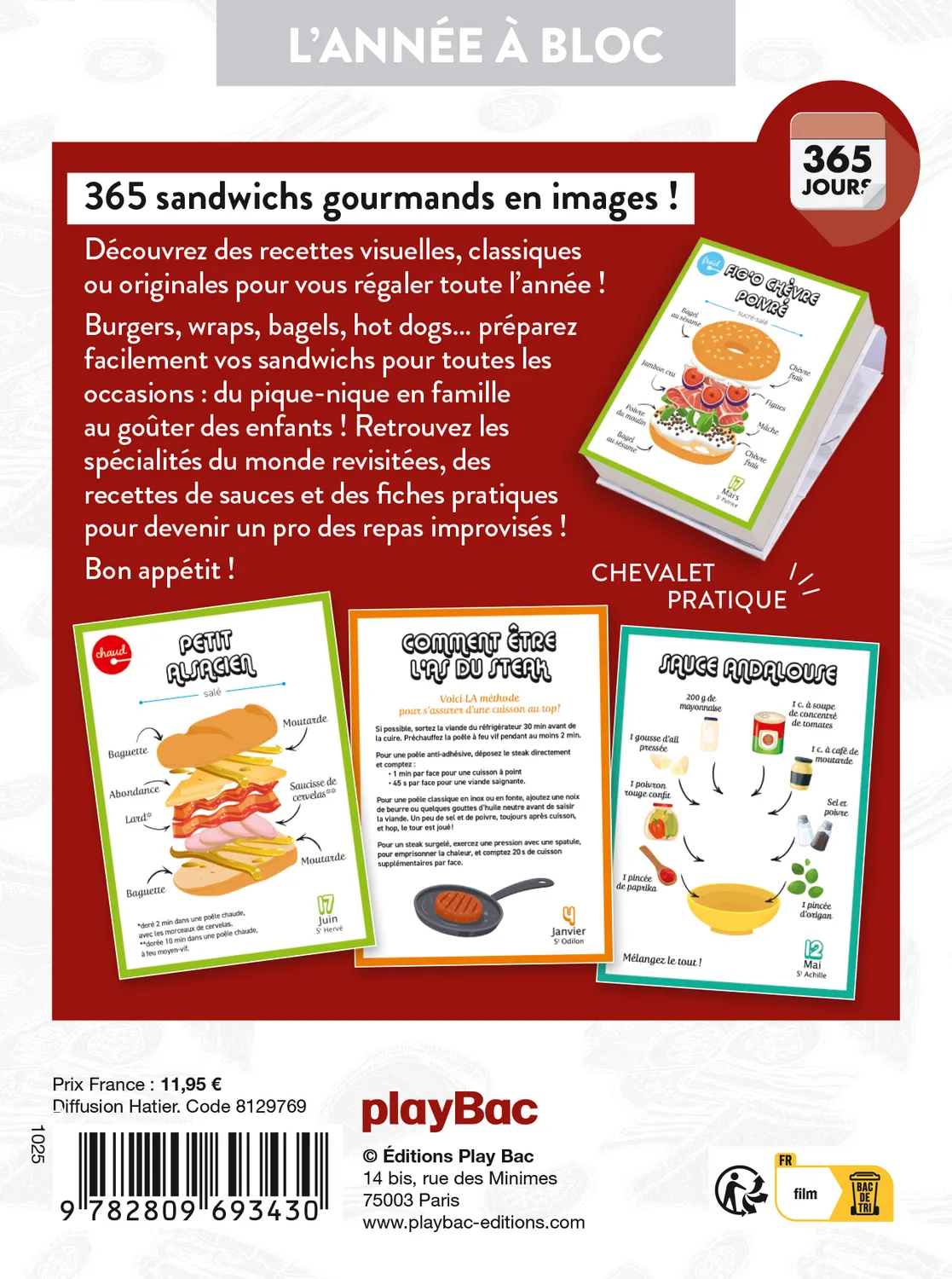 Frigobloc Sandwichs Burgers & Cie 365 jours calendrier à bloc