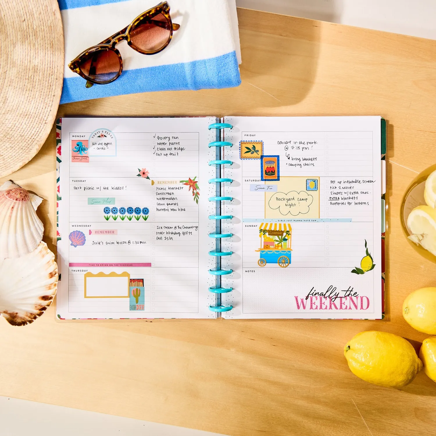 Happy Planner Palm Beach planner big horizontal non daté 12 mois
