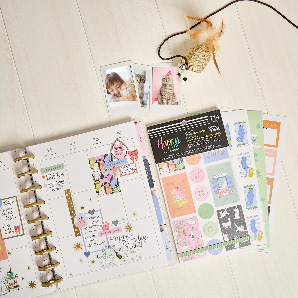 Happy Planner Purrfect Cats carnet stickers 30 feuilles 714 pièces