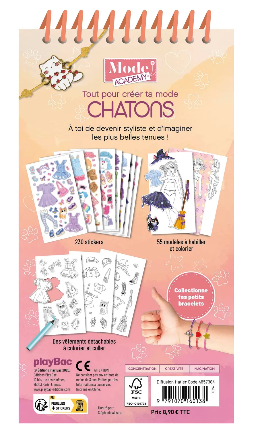 Mode Academy Chatons carnet créatif styliste bracelet