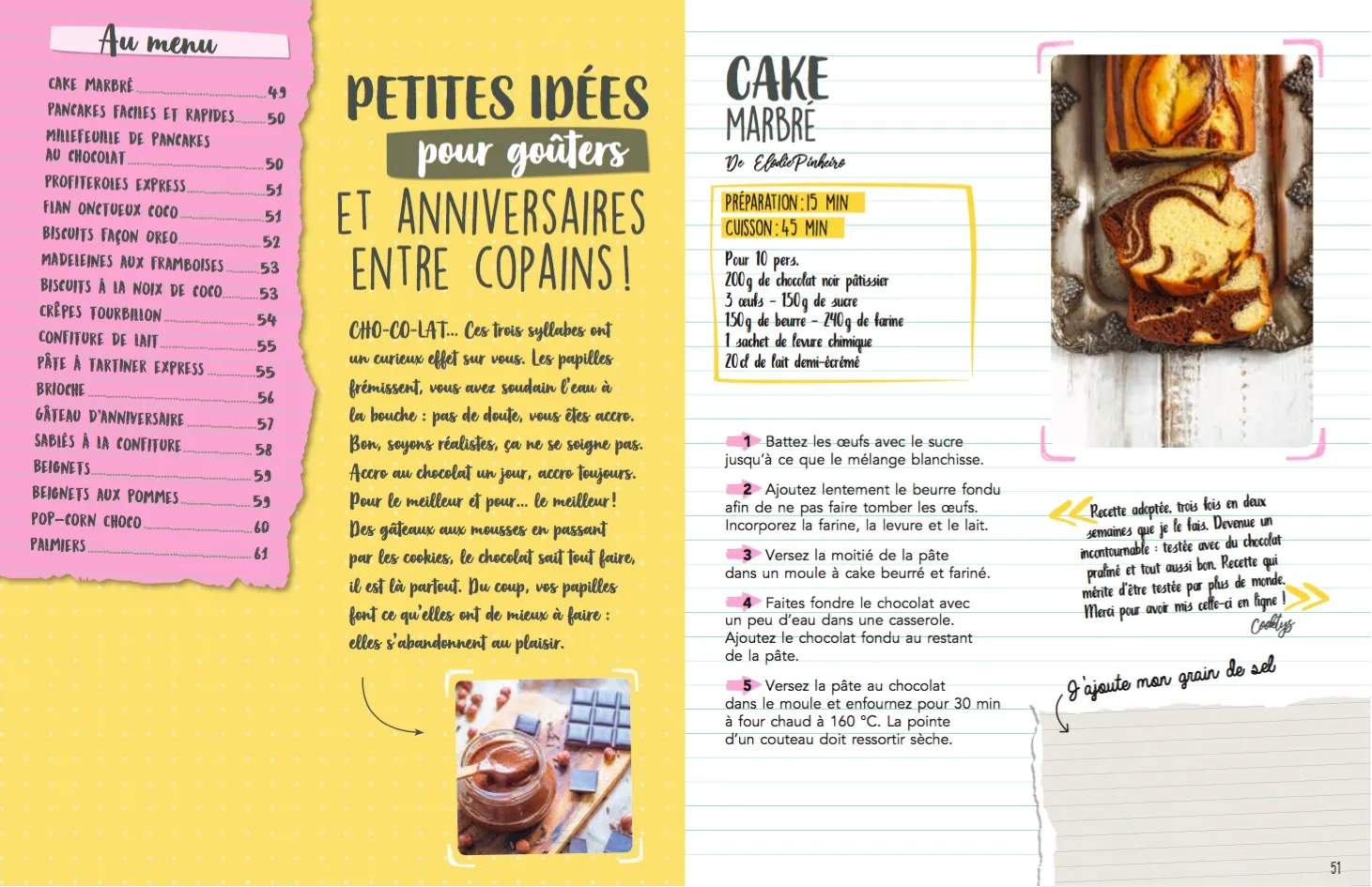 Frigobloc Marmiton Cahier gourmand desserts ultra faciles 75 recettes