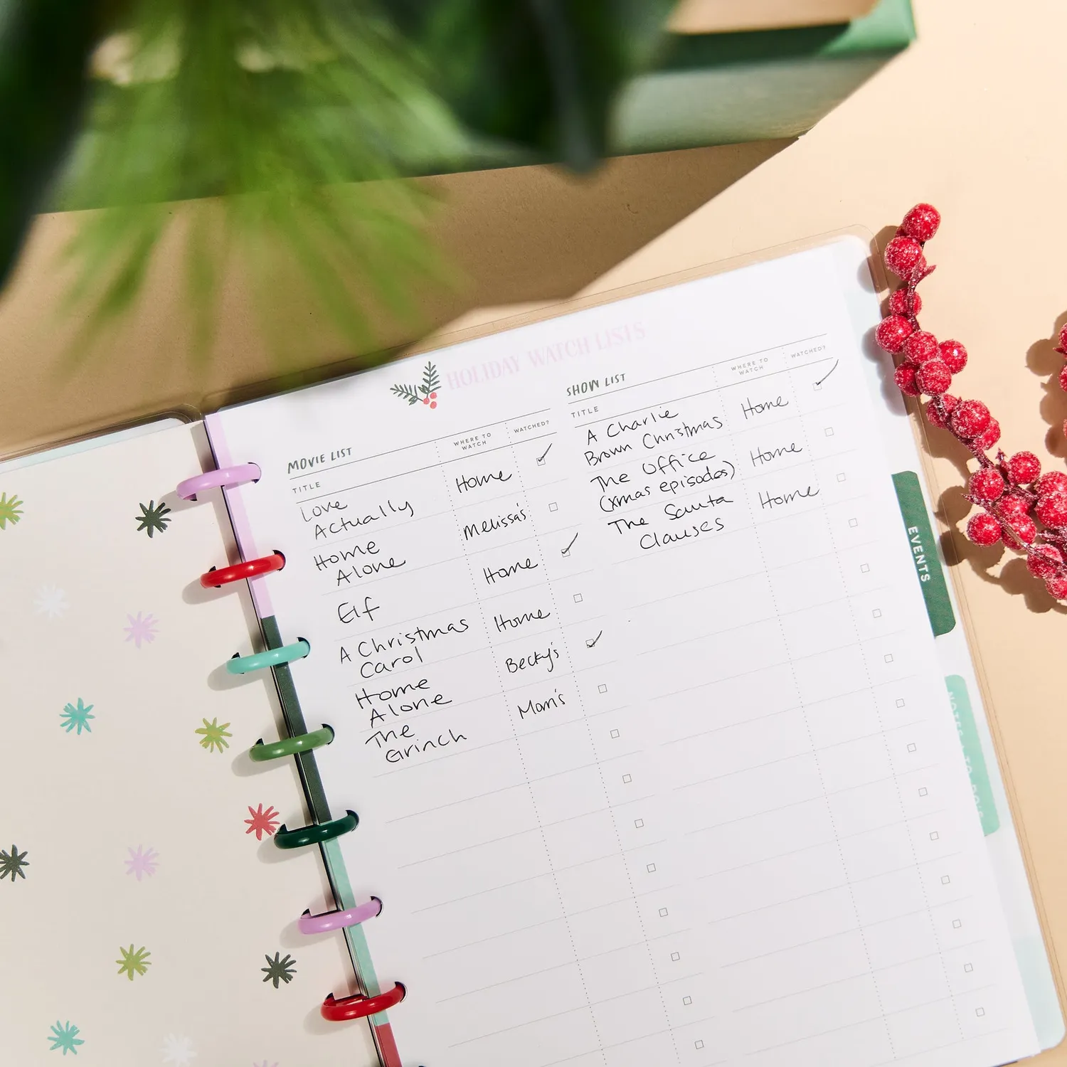 Happy Planner Squad Goals carnet Classic Noël 60 feuilles